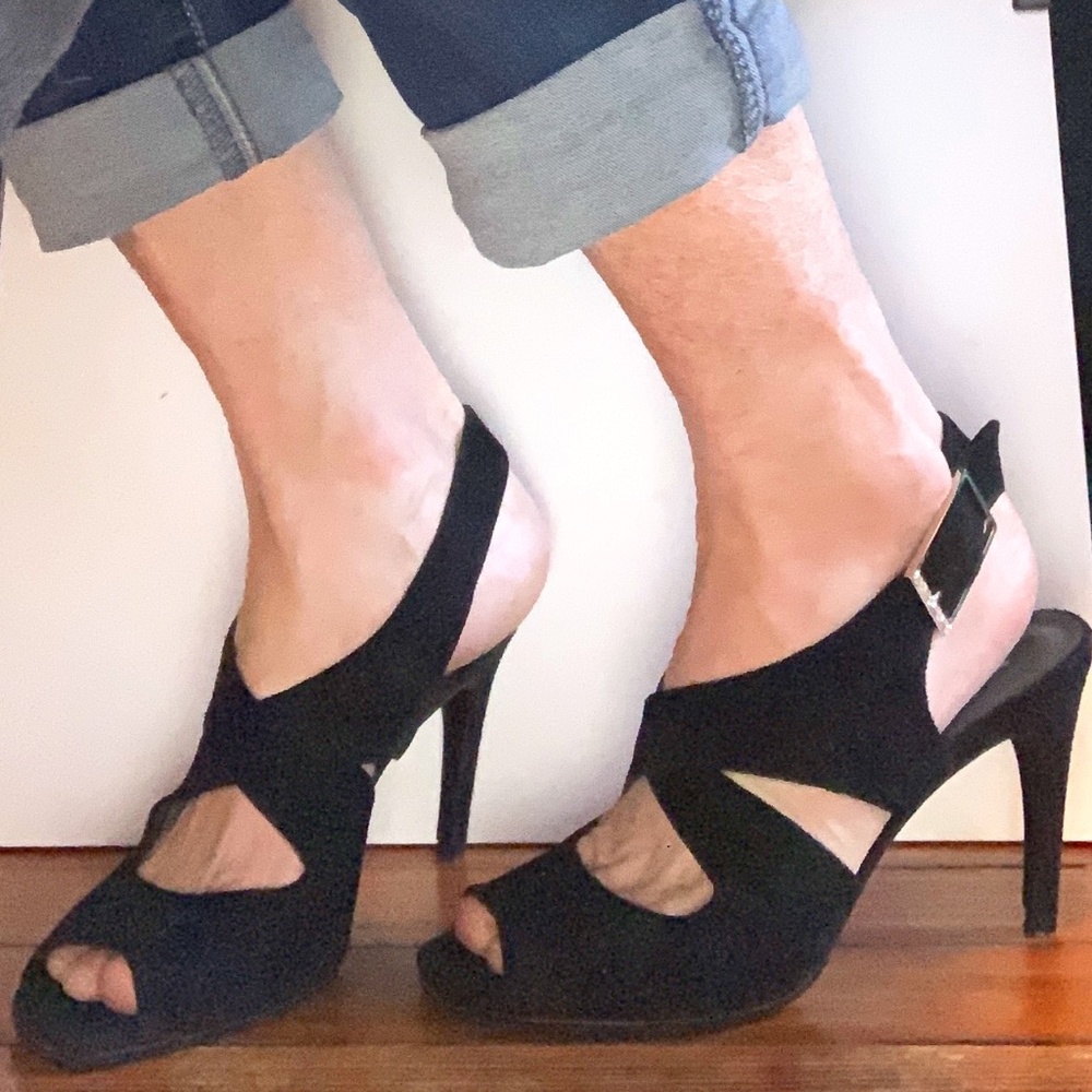 Calvin Klein Collection black suede Sandals